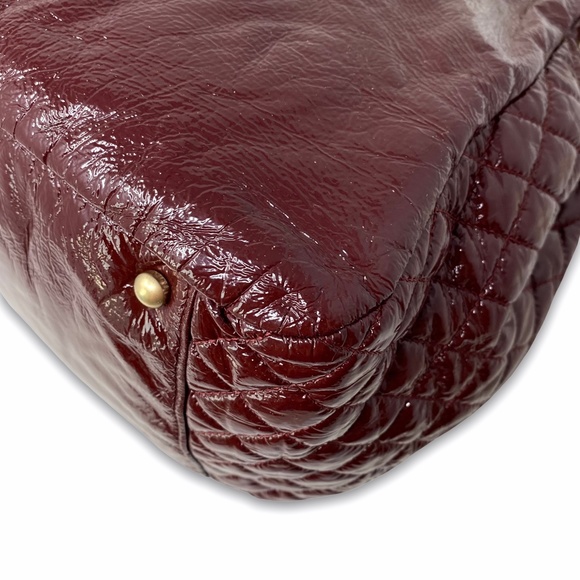 Chanel Accordion Patent Timeless Flap Bag Burgundy - Picture 6 of 12